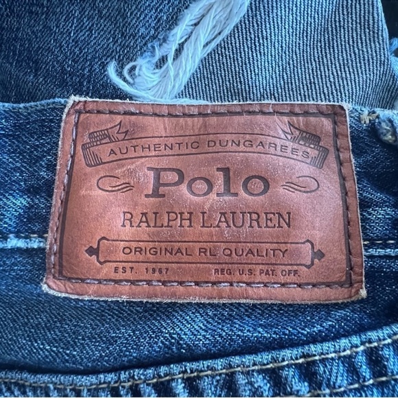 Polo by Ralph Lauren Dungarees Crosby Cutoff Destroyed Denim SZ 28 Med Wash - Picture 12 of 14